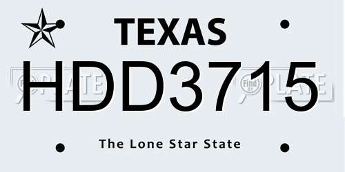 HDD3715 Texas License Plate