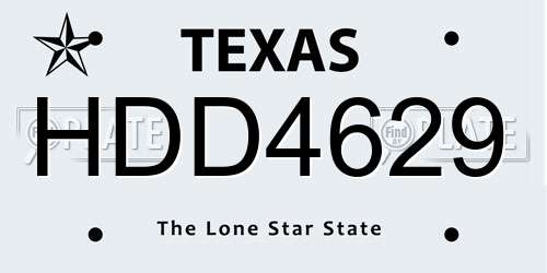 HDD4629 Texas License Plate