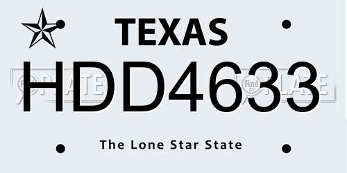 HDD4633 Texas License Plate