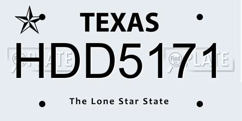 HDD5171 Texas License Plate