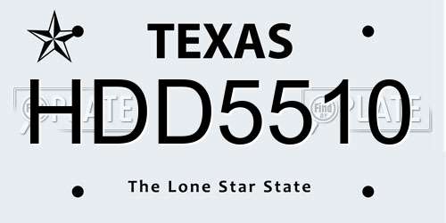 HDD5510 Texas License Plate