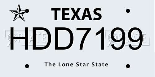 HDD7199 Texas License Plate
