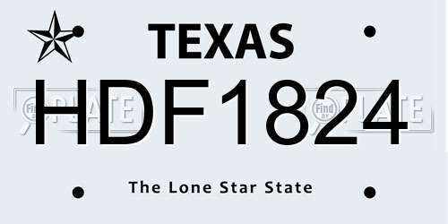 HDF1824 Texas License Plate