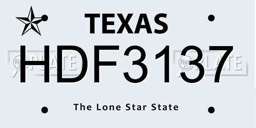 HDF3137 Texas License Plate