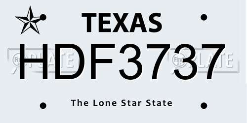 HDF3737 Texas License Plate
