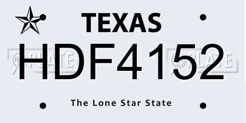 HDF4152 Texas License Plate