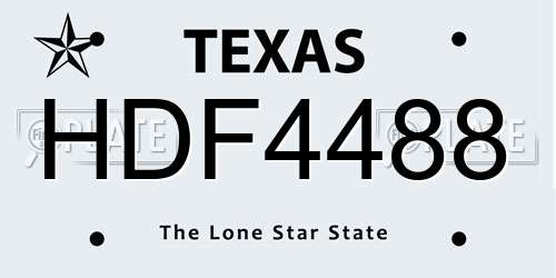 HDF4488 Texas License Plate