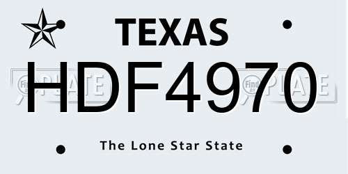 HDF4970 Texas License Plate