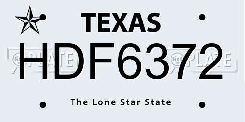 HDF6372 Texas License Plate