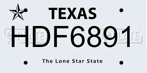 HDF6891 Texas License Plate