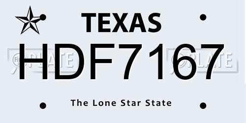 HDF7167 Texas License Plate