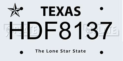 HDF8137 Texas License Plate