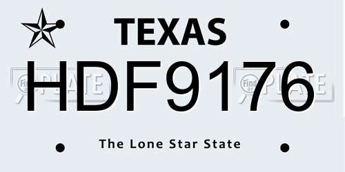 HDF9176 Texas License Plate