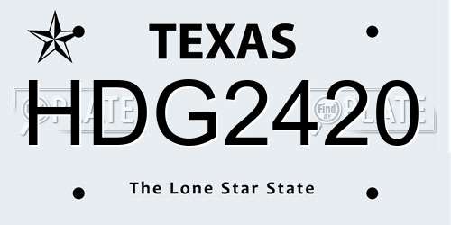 HDG2420 Texas License Plate