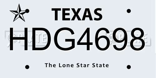 HDG4698 Texas License Plate