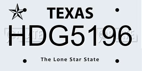 HDG5196 Texas License Plate