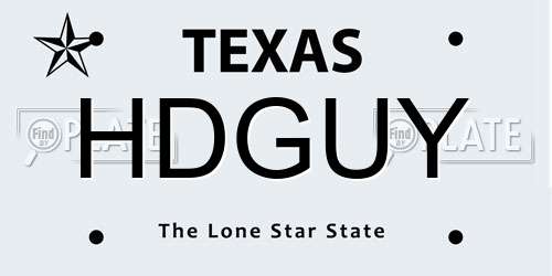 HDGUY Texas License Plate