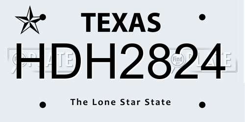 HDH2824 Texas License Plate