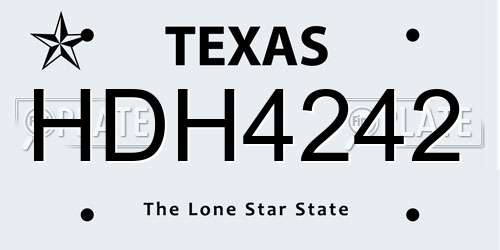 HDH4242 Texas License Plate