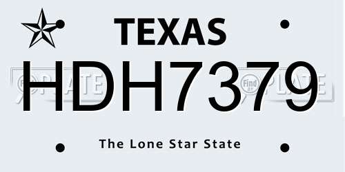 HDH7379 Texas License Plate