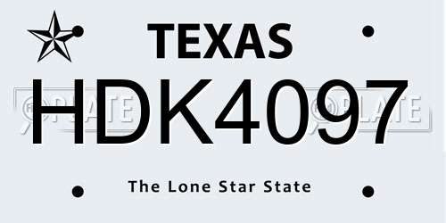 HDK4097 Texas License Plate