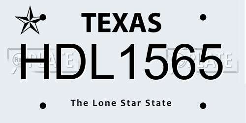 HDL1565 Texas License Plate