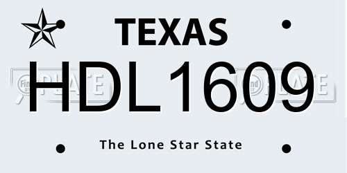 HDL1609 Texas License Plate