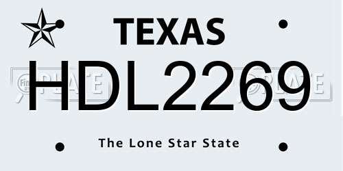 HDL2269 Texas License Plate