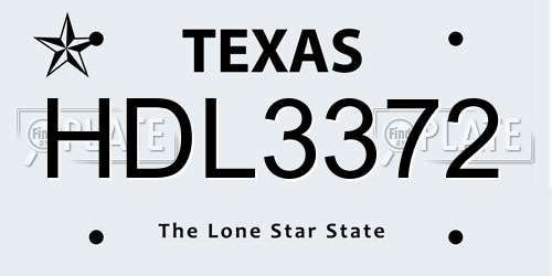 HDL3372 Texas License Plate