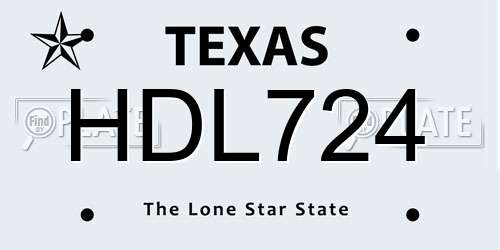 HDL724 Texas License Plate