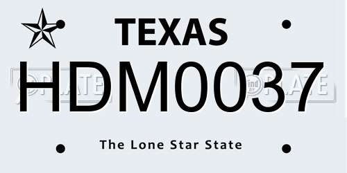 HDM0037 Texas License Plate