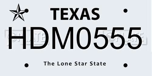 HDM0555 Texas License Plate