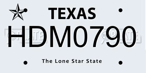HDM0790 Texas License Plate