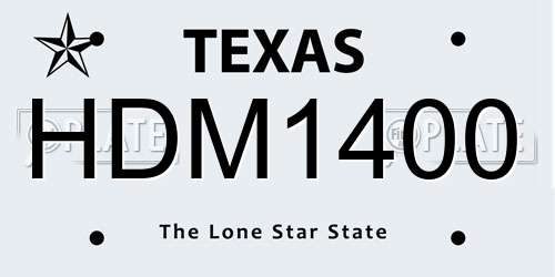 HDM1400 Texas License Plate