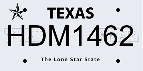 HDM1462 Texas License Plate