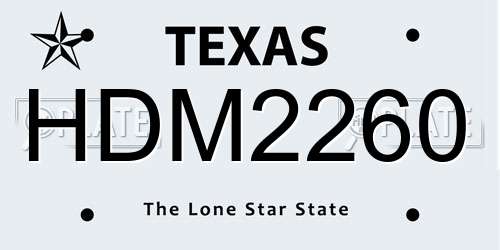 HDM2260 Texas License Plate