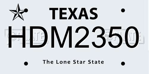 HDM2350 Texas License Plate
