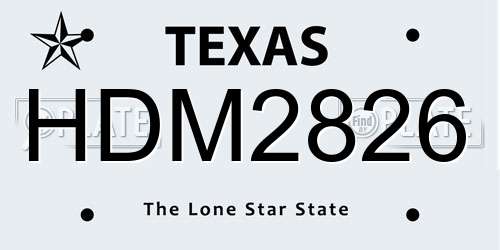 HDM2826 Texas License Plate