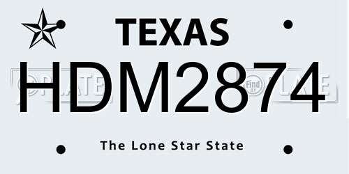 HDM2874 Texas License Plate