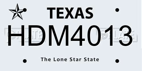 HDM4013 Texas License Plate