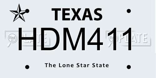 HDM411 Texas License Plate