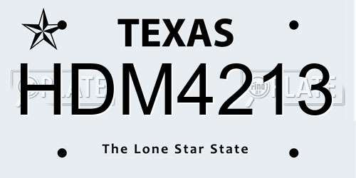 HDM4213 Texas License Plate