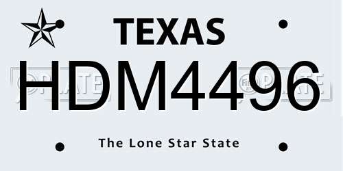HDM4496 Texas License Plate