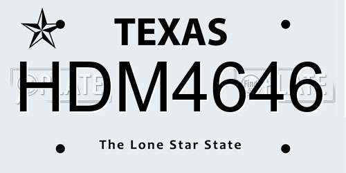 HDM4646 Texas License Plate