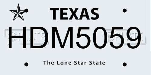 HDM5059 Texas License Plate