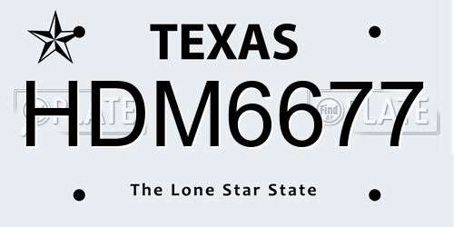 HDM6677 Texas License Plate