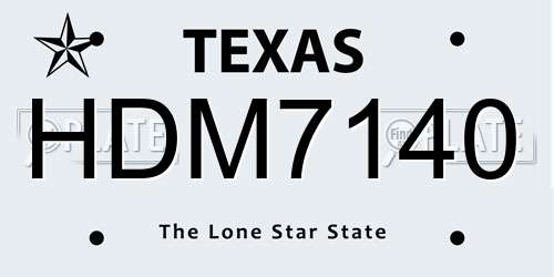 HDM7140 Texas License Plate