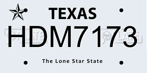 HDM7173 Texas License Plate