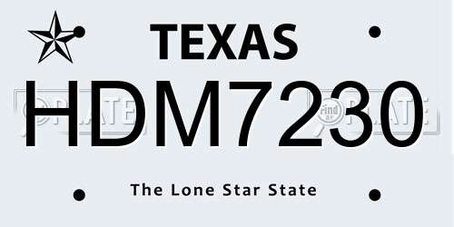 HDM7230 Texas License Plate