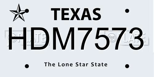 HDM7573 Texas License Plate